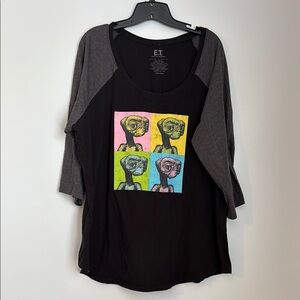 E.T. The Extra-Terrestrial Black Graphic T-Shirt size 3x